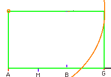 FIND G on AB with MG=MT